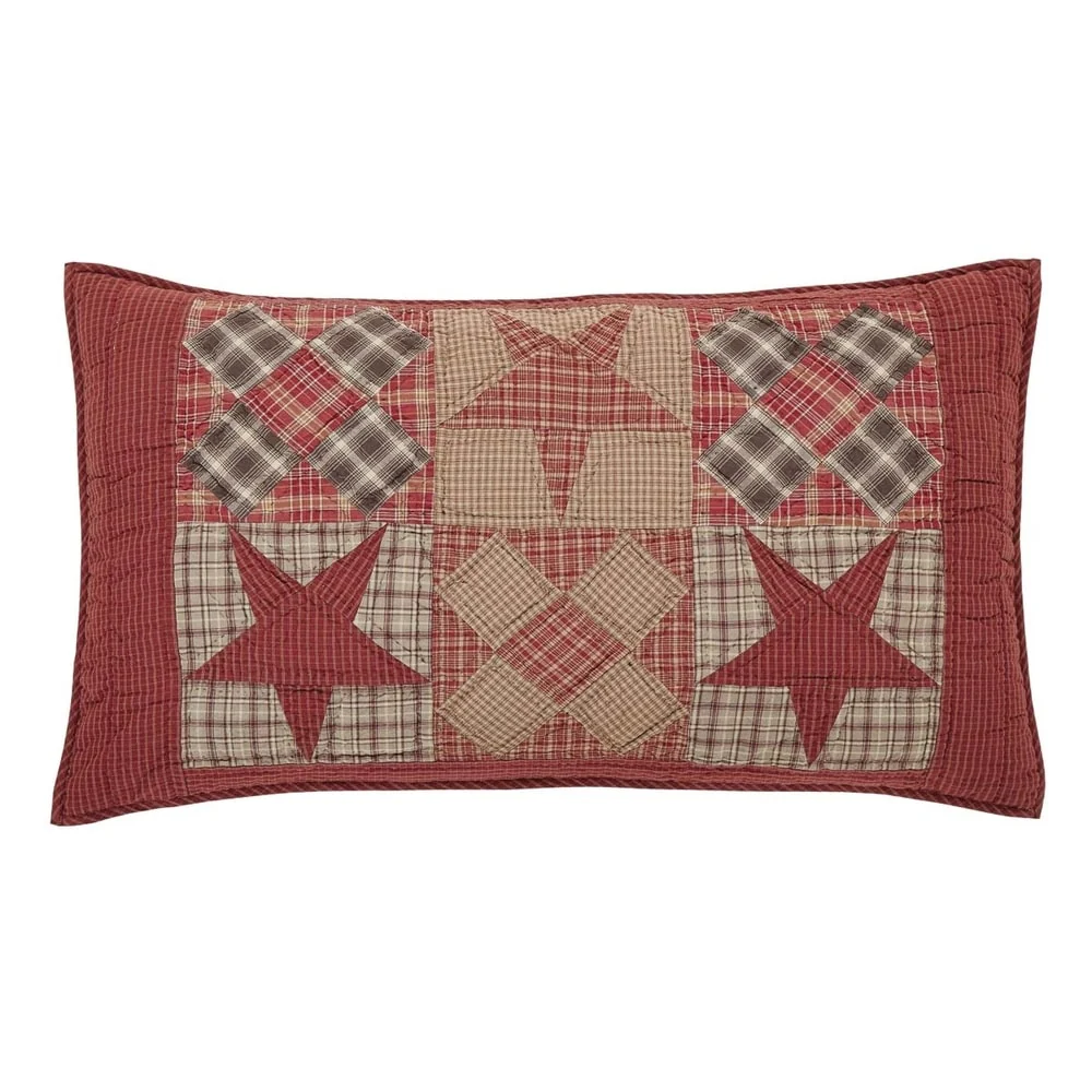 Tan Rustic Bedding VHC Dawson Star Sham Cotton Star