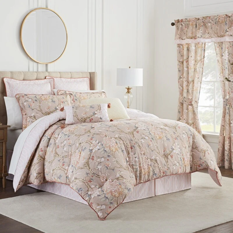 Waverly Mudan 100% Cotton Queen 4pc Comforter Set