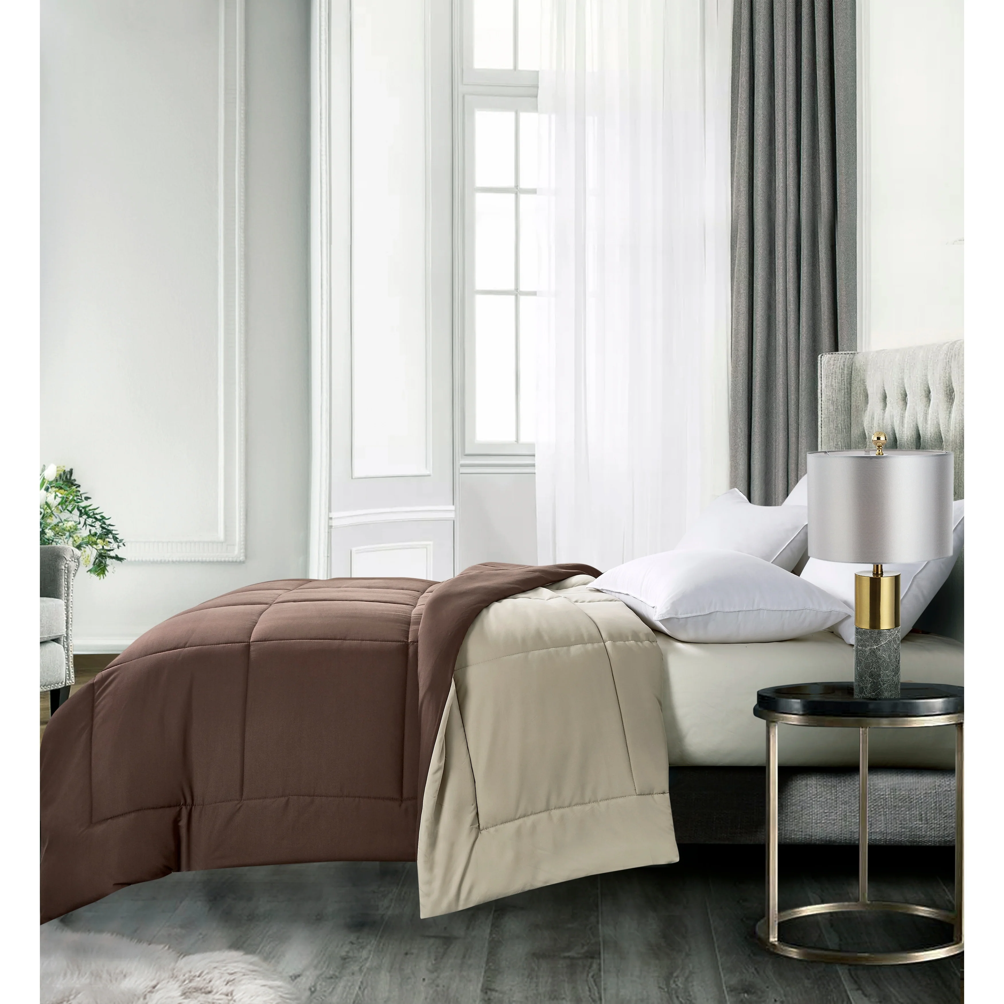 Microfiber Hypoallergenic Reversible Down Alternative Comforter