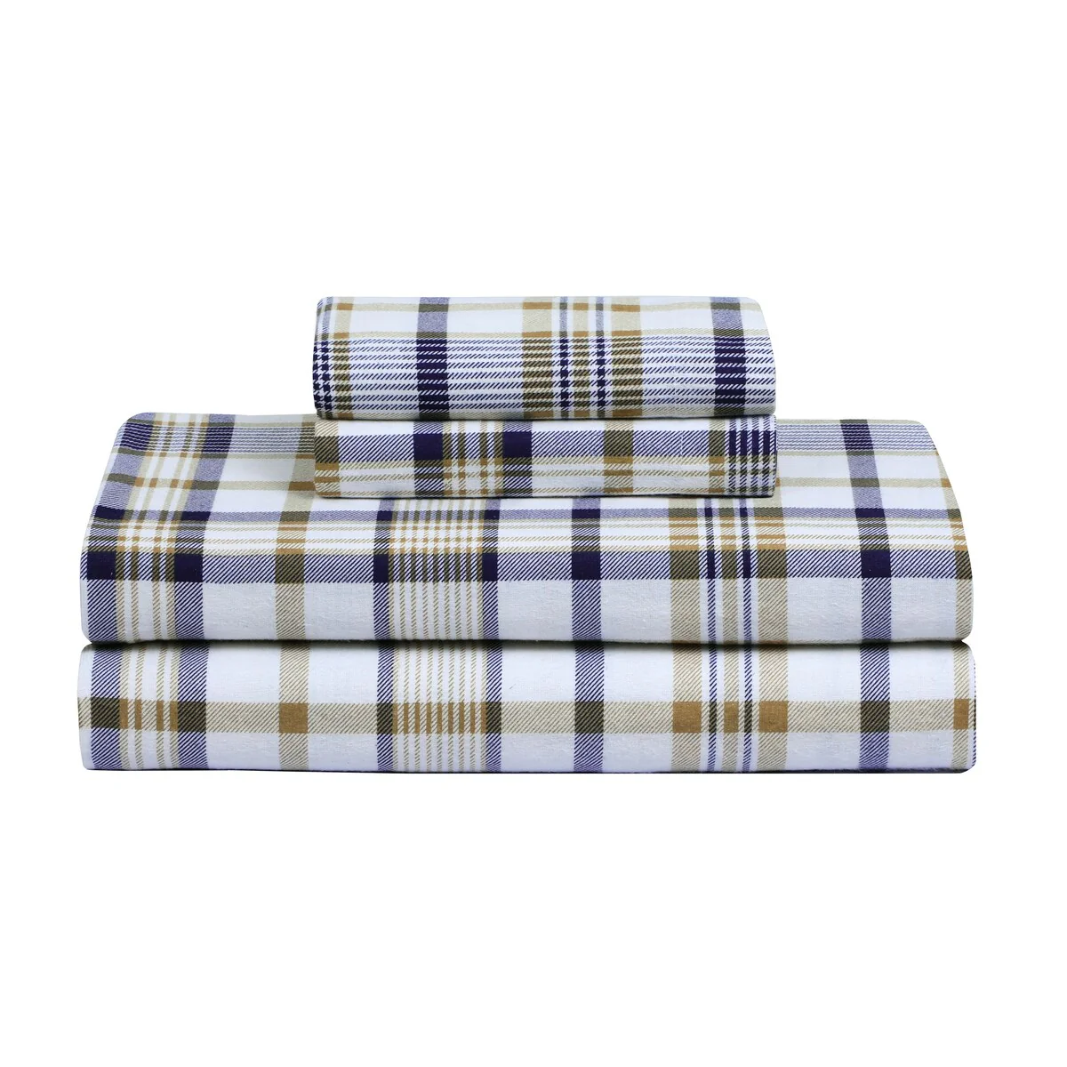 Feather & Stitch Cotton Flannel Sheets Set 4 Piece Bed Sheets Heavy Weight Bedding