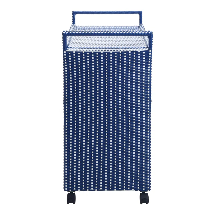 Asheley Wicker Storage Bench with Serving Cart