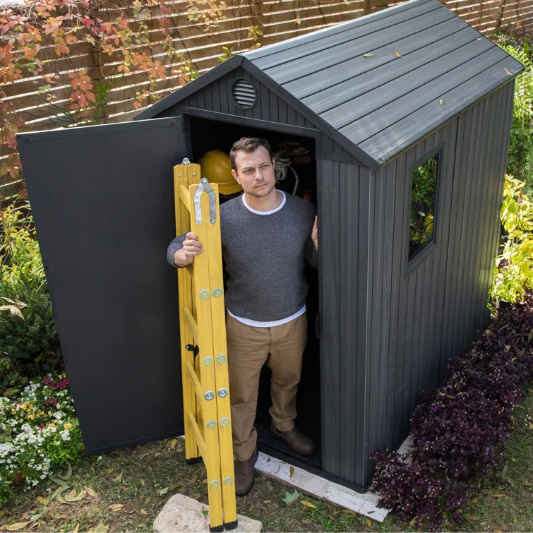 Keter Darwin Outdoor Garden Tool Storage Shed with Window