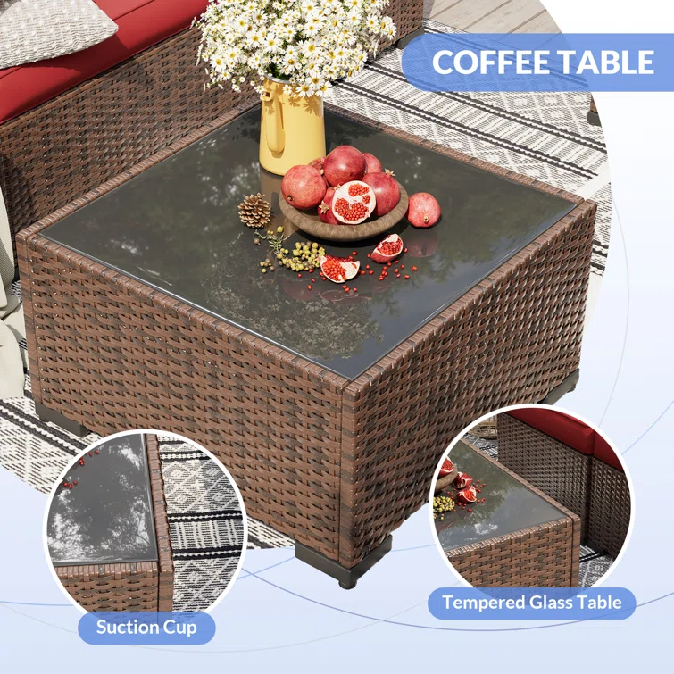 Dinyu 6 - Person Outdoor Seating Group with Cushions