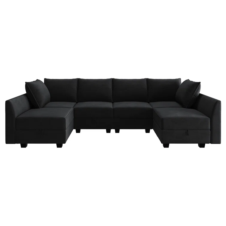Tremee Modular Sectional Sofa U Shaped Velvet Couch