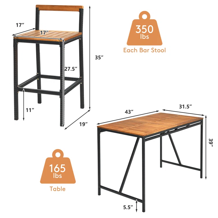 Nigel 4 - Person Square Outdoor Dining Set