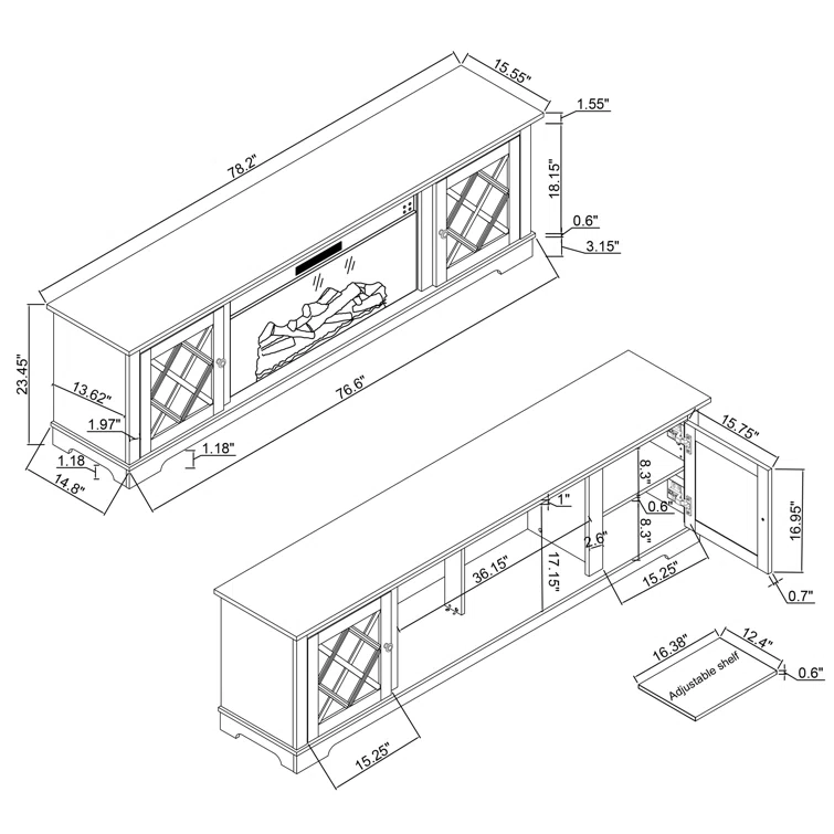 FTS23515 78.19'' Media Console