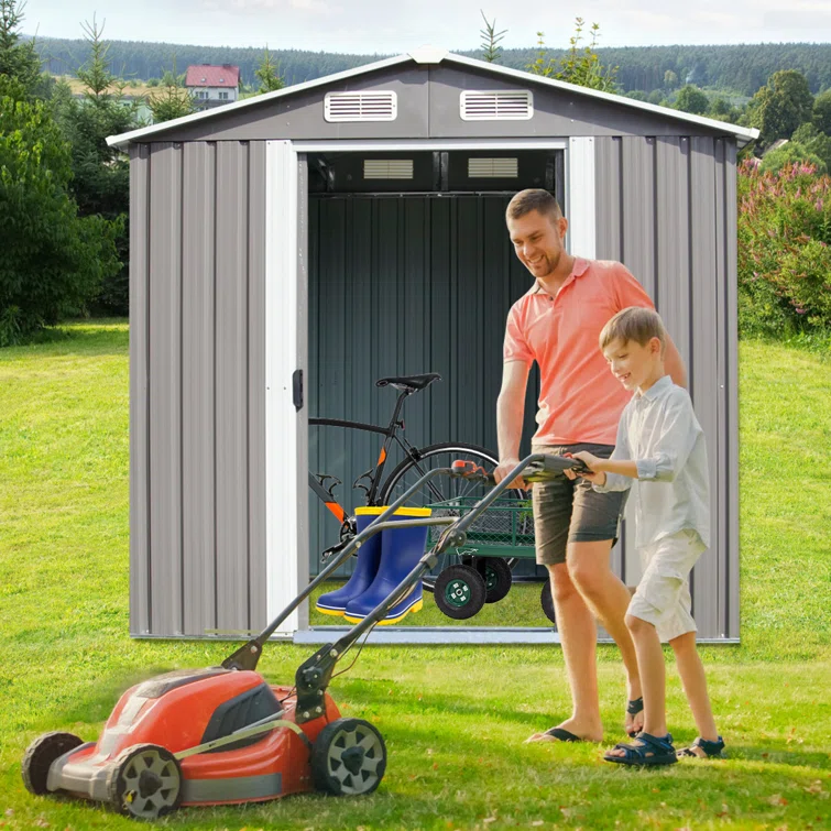 6' 8'' W x 4' 3'' D Metal Storage Shed
