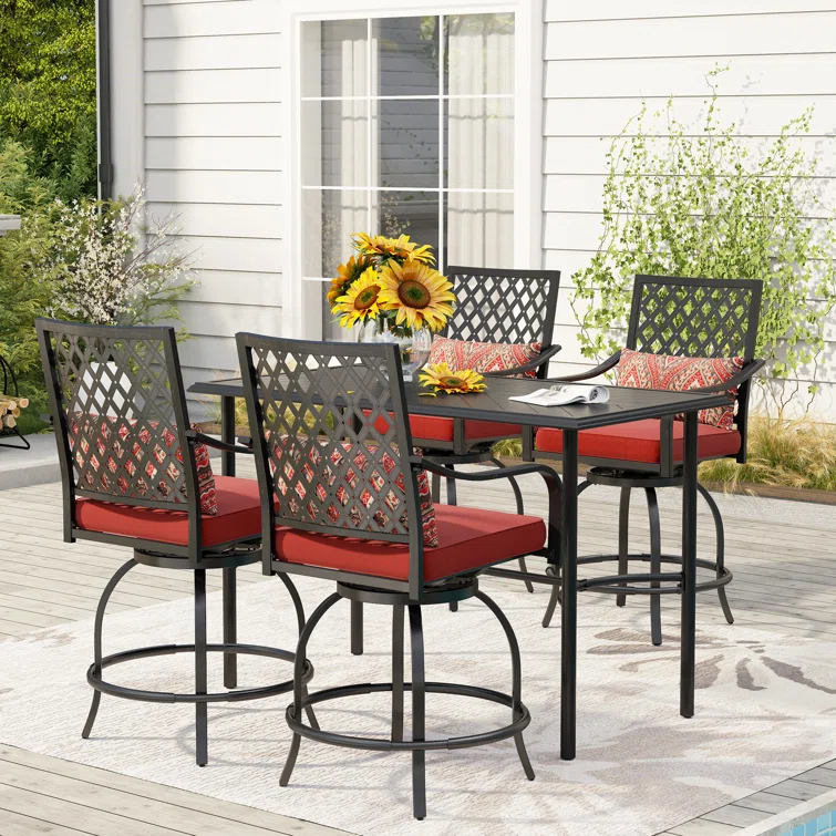 Alyne 4 - Person Rectangular Outdoor Dining Set with Cushions