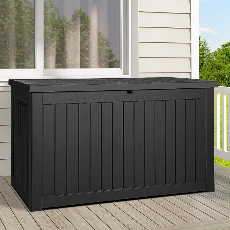 Edrosie Inc 233 Gallons Water Resistant Resin Lockable Deck Box