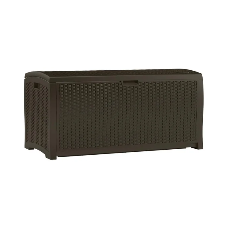 Suncast 99 Gallons Water Resistant Resin Lockable Deck Box in Brown
