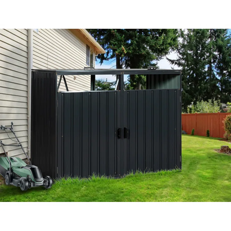 5 ft. W x 3 ft. D Metal Vertical Garbage Shed