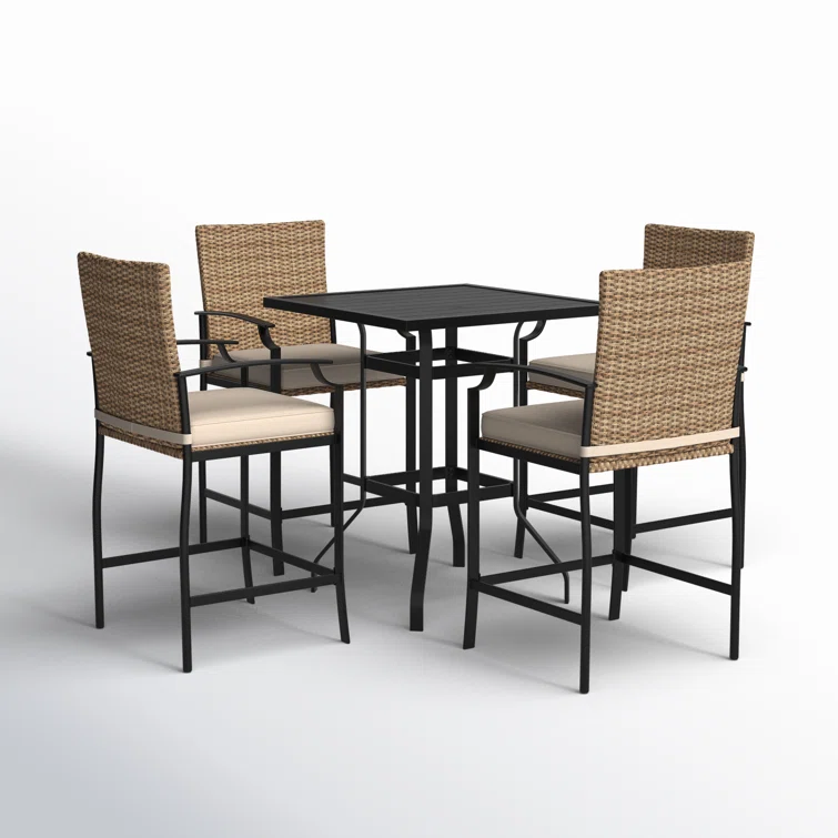 4 - Person Square Outdoor Dining Set with Cushions