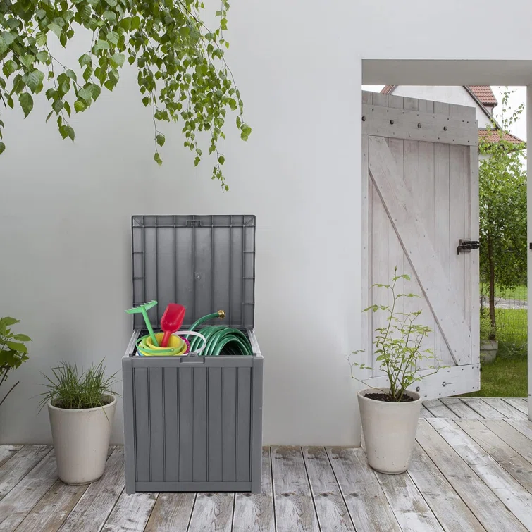 Winado 22'' W 51 Gallons Water Resistant Plastic Deck Box