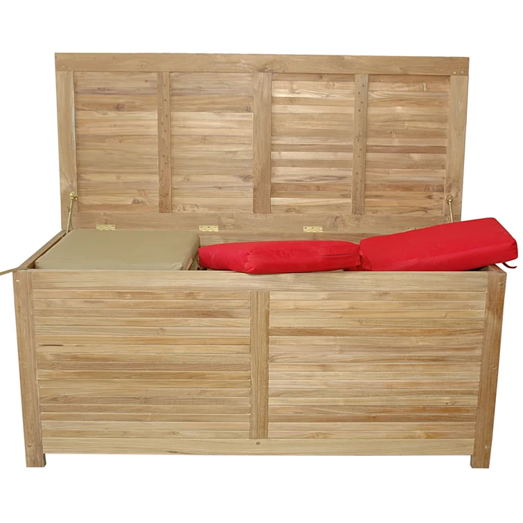 Anderson Teak Camrose 62'' W 60 Gallons Water Resistant Solid Wood Teak Deck Box in Brown