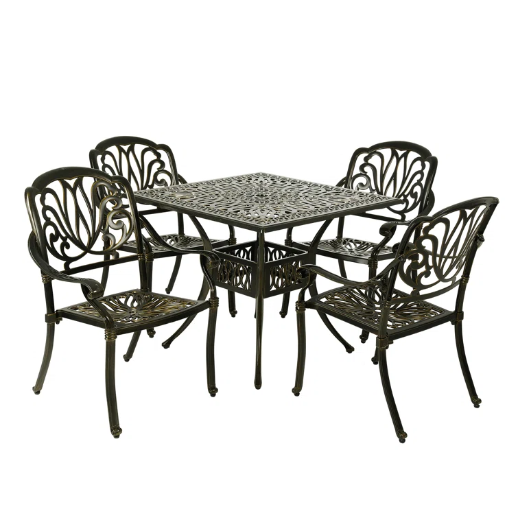 Leasure 4 - Person Rectangular Outdoor Dining Set