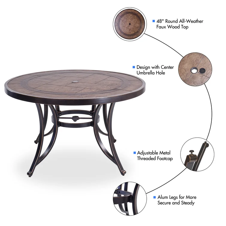 Akkaya 4 - Person Round Outdoor Dining Set
