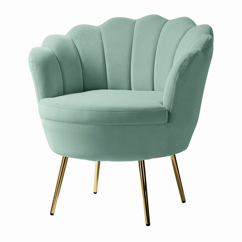 Evelia Velvet Scalloped Barrel Chair