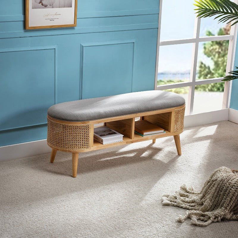 Myrna Cane Storage Bench
