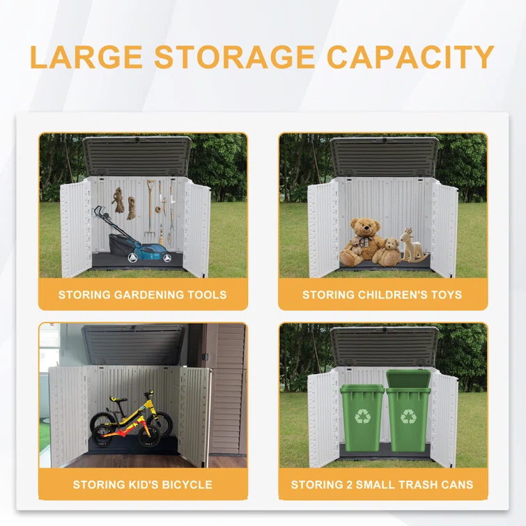 4 ft. W x 4 ft. D Metal Garbage Shed