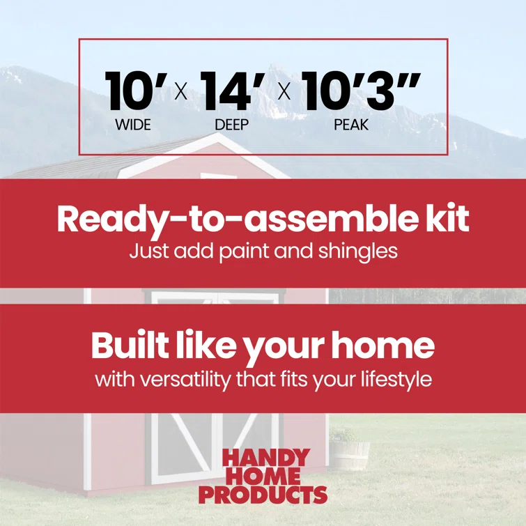 Braymore 10 ft. W x 14 ft. D Wood Storage Shed With Floor