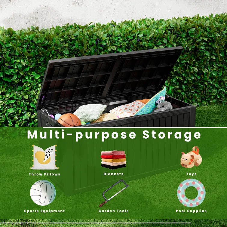 Emperic Design 61'' W 180 Gallons Water Resistant Resin Lockable Deck Box