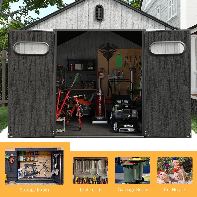 8 ft. W x 10 ft. D Metal Storage Shed