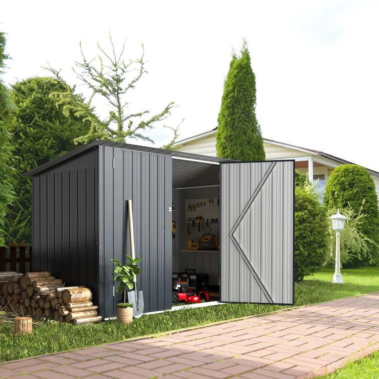 7 ft. W x 3 ft. D Metal Horizontal Storage Shed