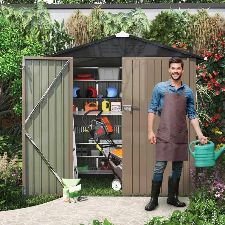 6 ft. W x 4 ft. D Steel Storage Shed