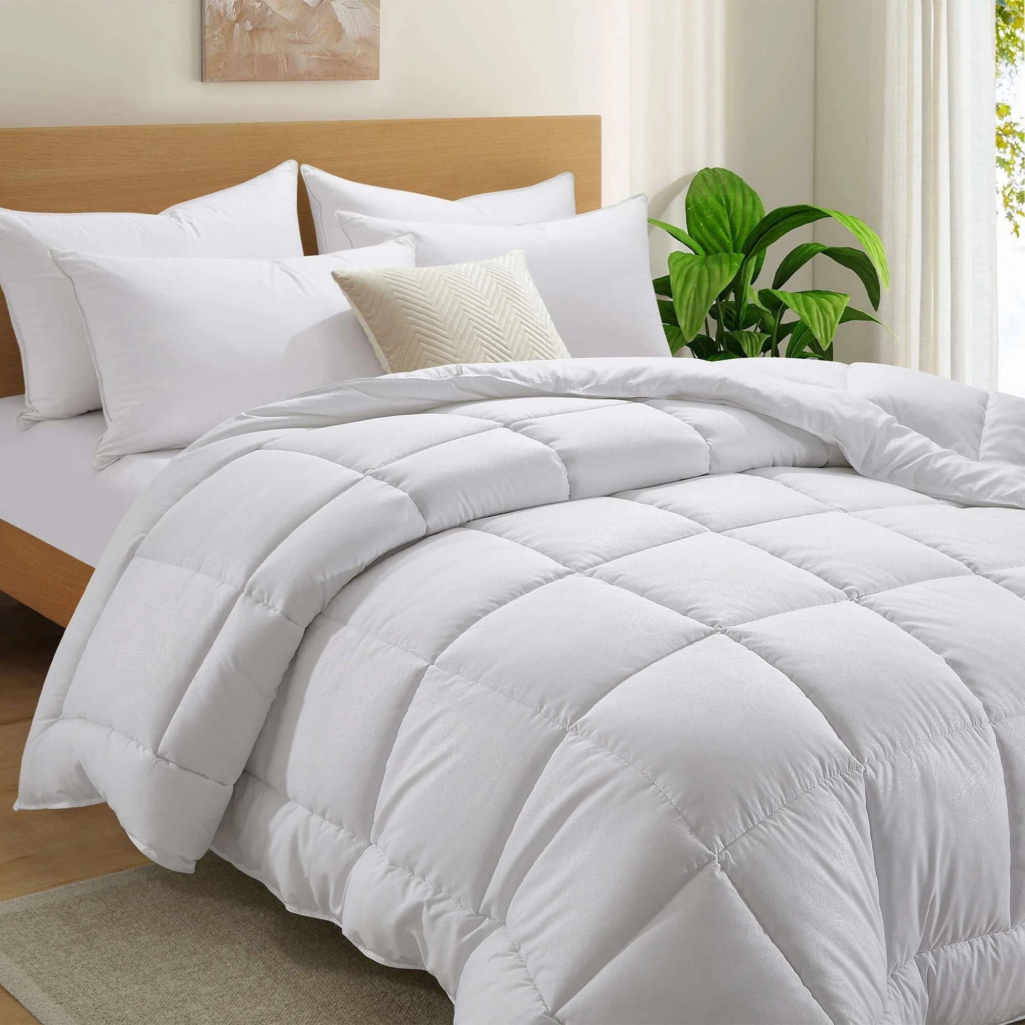 All Season Boho Paisley Embossed Down Alternative Duvet Comforter