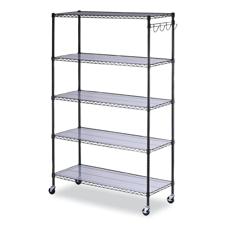 48'' W Metal Shelving Unit with Wheels