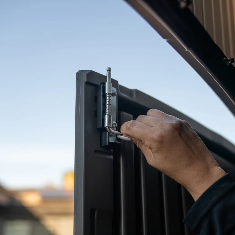 High-Density Polyethylene Outdoor Storage Shed with Steel-Reinforced Construction