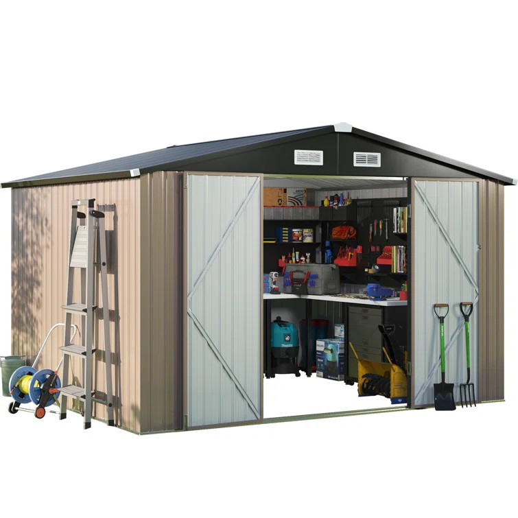 10 ft. W X 8 ft. D Metal Tool Shed