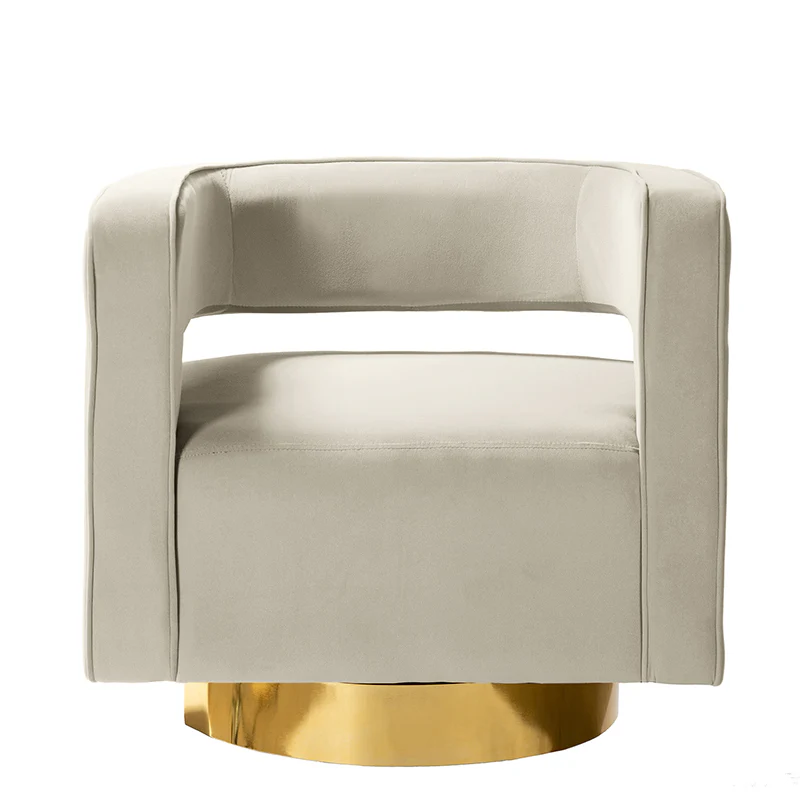 Agata Velvet Swivel Barrel Armchair