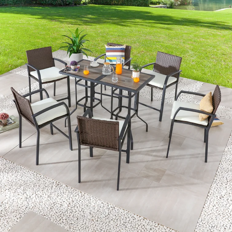 6 - Person Square Outdoor Dining Set with Cushions