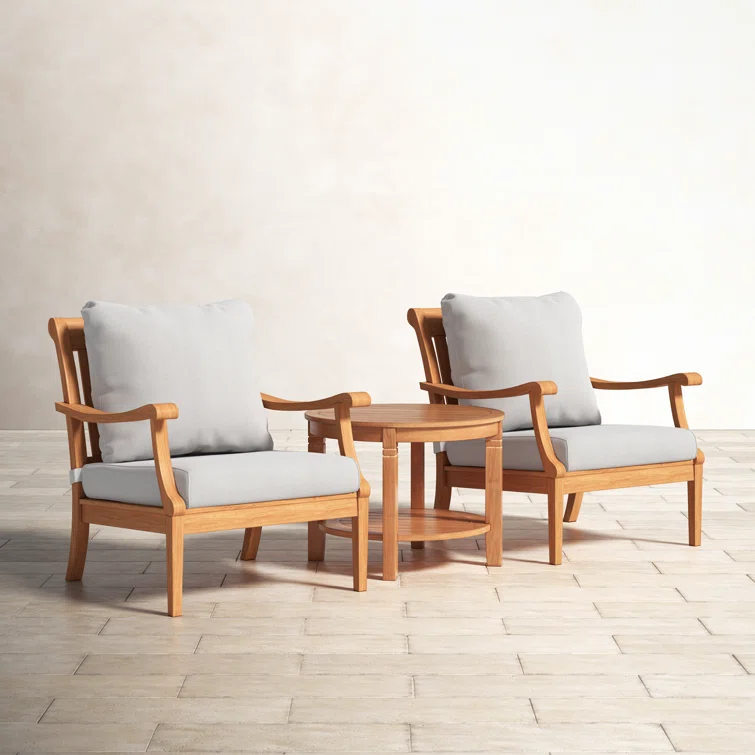 Arizona 3 - Piece Teak Outdoor Seating Group with Cushions