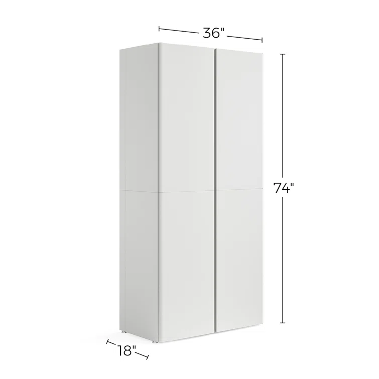 Everest Home 74-inch High 2- or 4-Door Tall Storage Cabinet with Adjustable Shelves