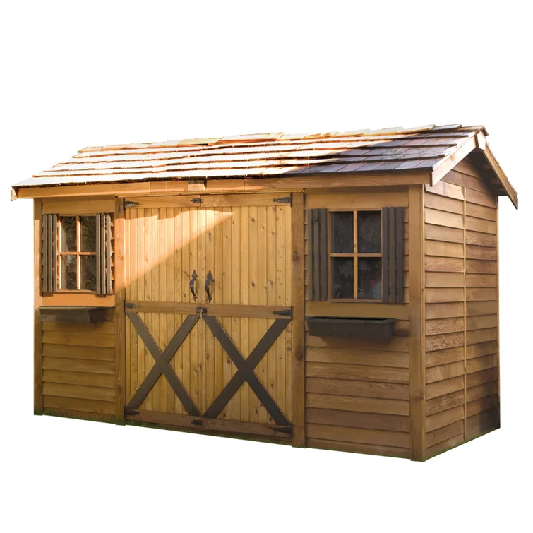 Longhouse 12 ft. W x 10 ft. D Western Red Cedar Wood Storage Shed