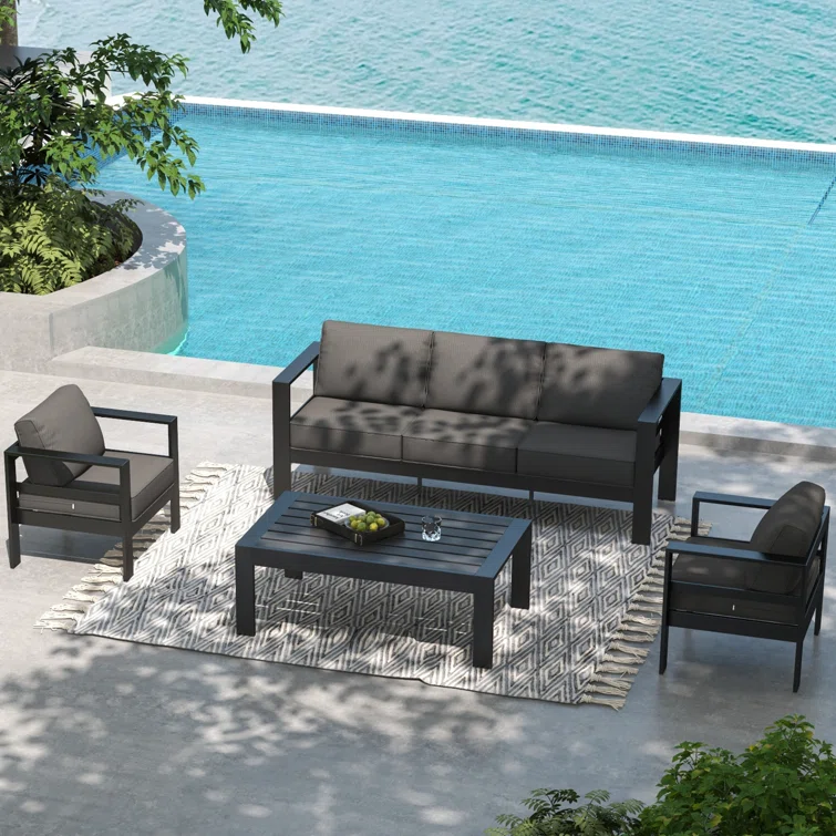 Arnhildur 5 - Person Outdoor Seating Group with Cushions