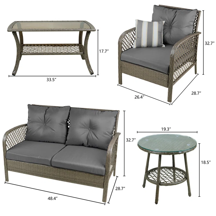 Fruitville 6 - Person Outdoor Seating Group with Cushions