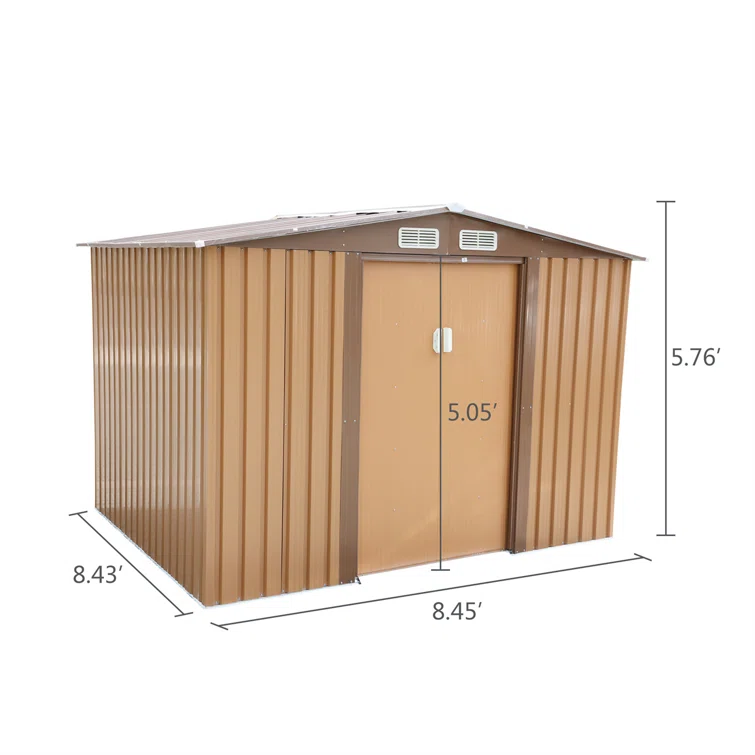 8 ft. x 6 ft. Outdoor Gable Steel Storage Shed