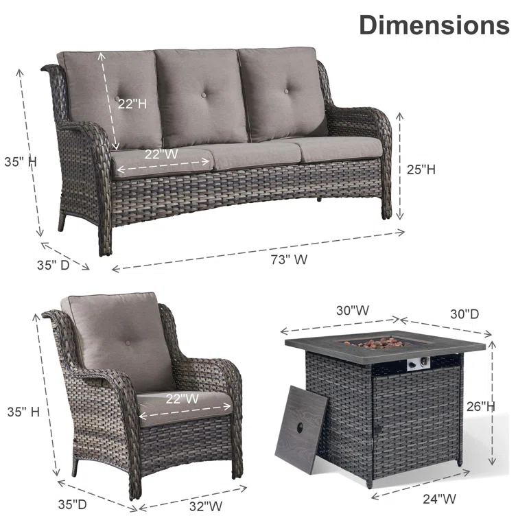 Darijus 5 - Person Outdoor Seating Group with Cushions