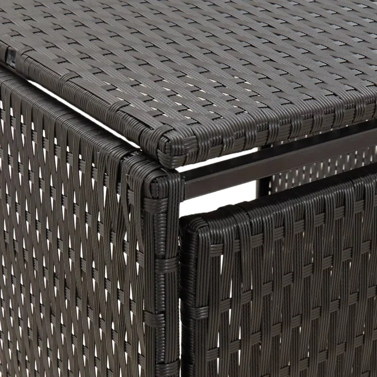 vidaXL Bin Store Trash Can Storage Quadruple Wheelie Bin Shed Poly Rattan