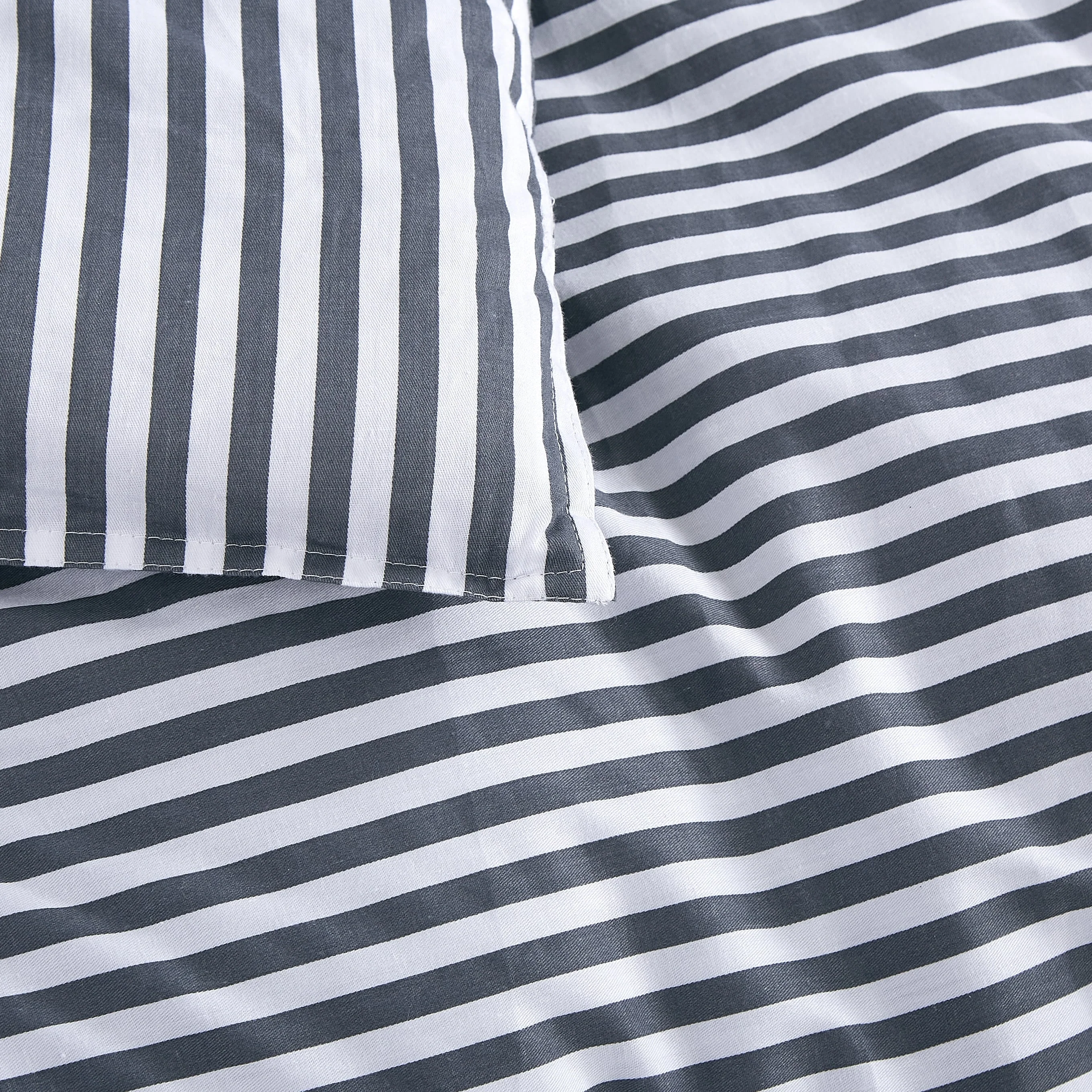 Bergen Blue White striped 100 % Cotton Comforter Set