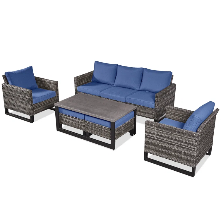 Nazime 5 - Person Outdoor Seating Group with Cushions