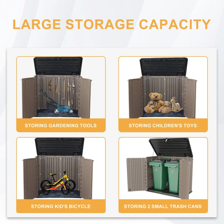 4 ft. W x 4 ft. D Metal Garbage Shed