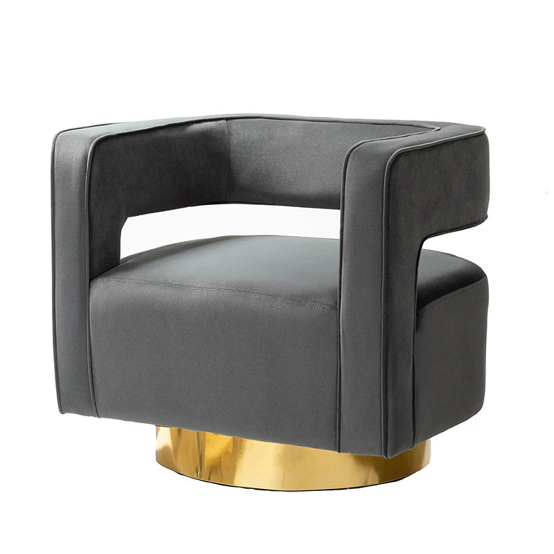Agata Velvet Swivel Barrel Armchair