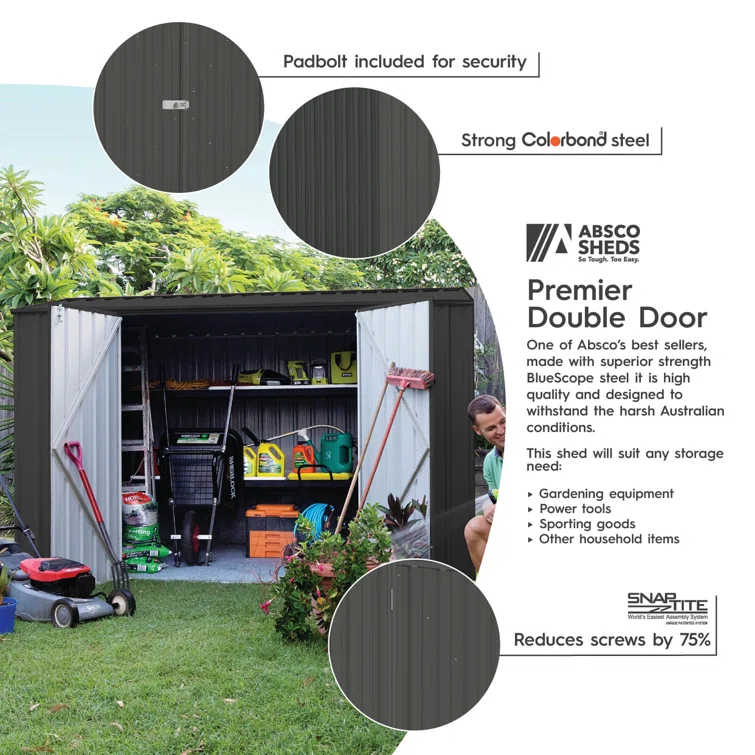 Premier 10 ft. W x 7 ft. D Metal Storage Shed