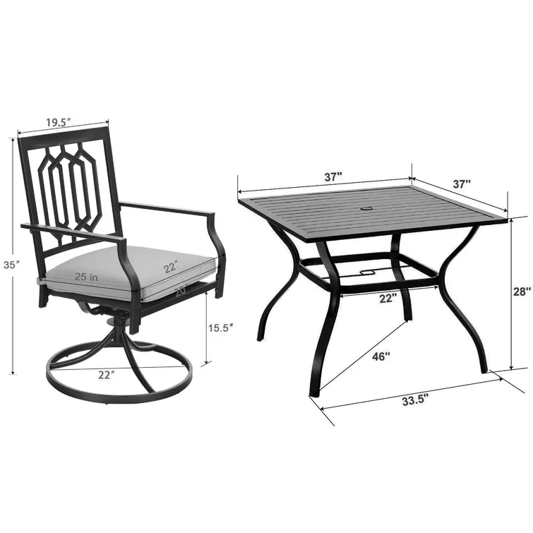 Bavan 4 - Person Square Outdoor Dining Set with Cushions