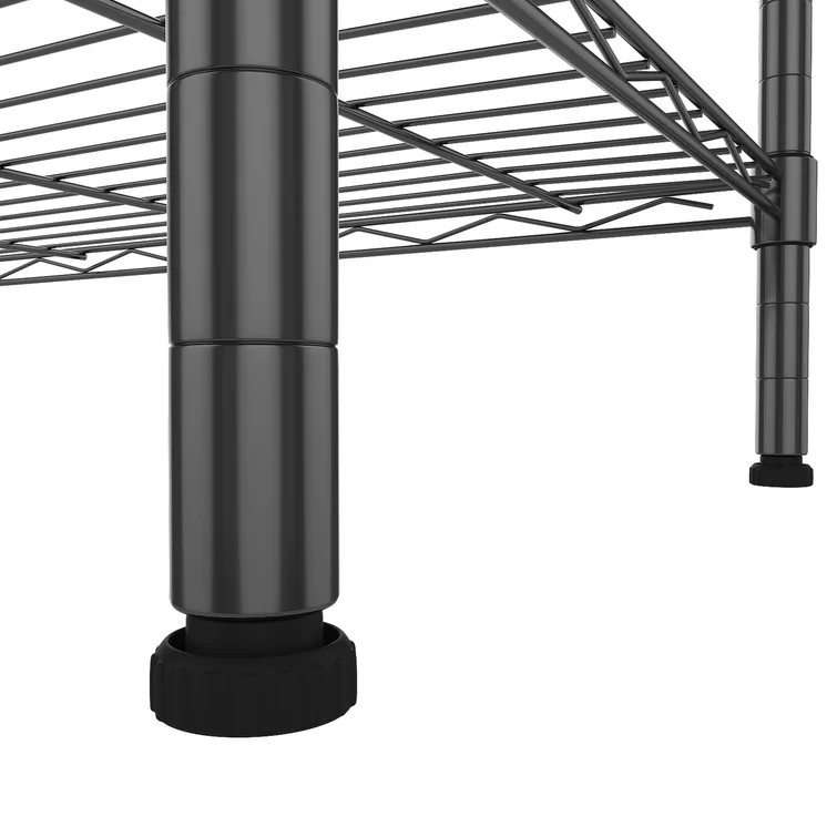 Augustine 6-Shelf Adjustable Storage Shelving Unit Steel Organizer Wire Rack with Hooks, Leveling Feet