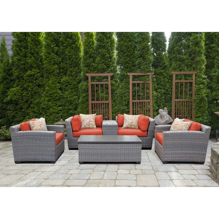 Florence 6 Piece Lounge Seating Group Set with Cushion